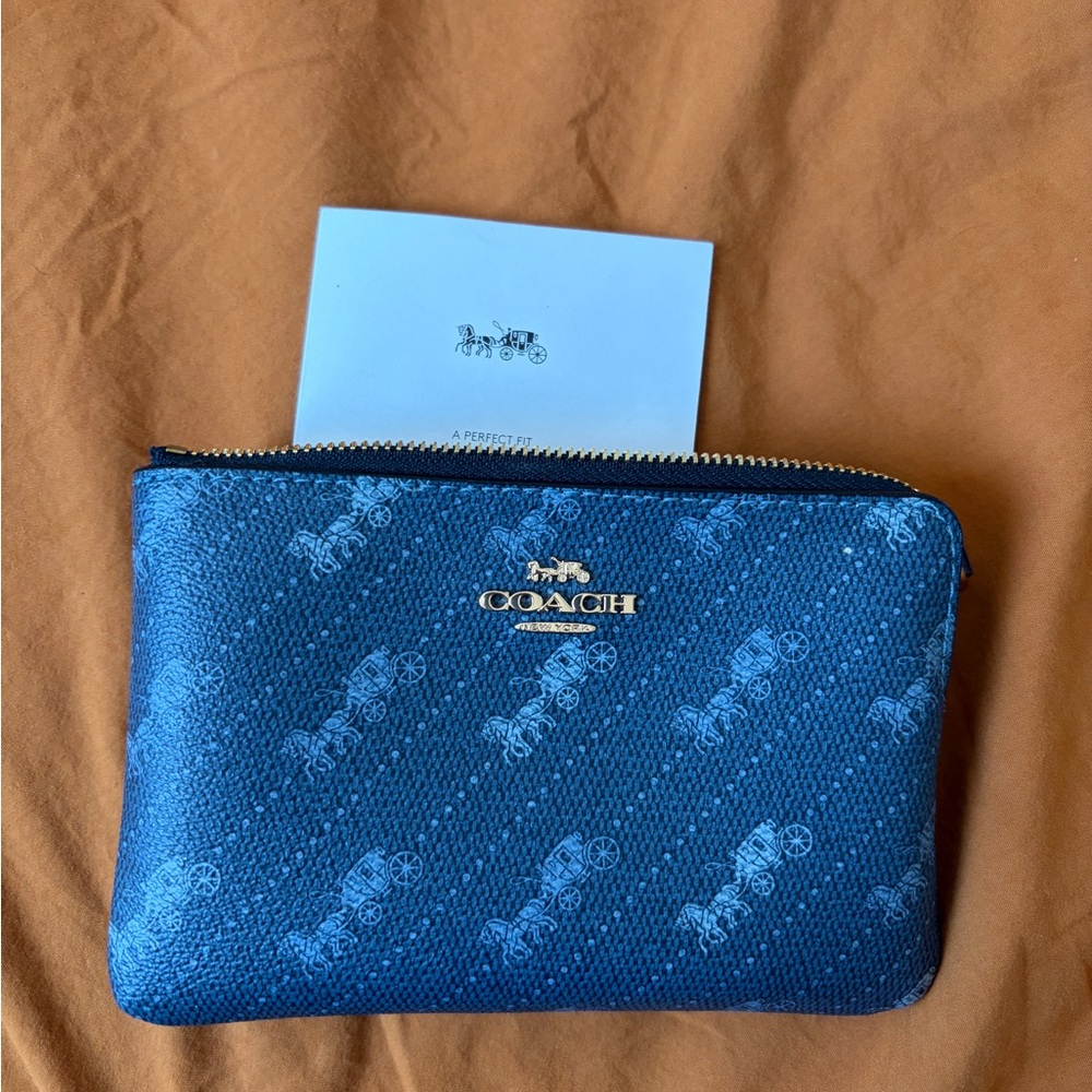 Coach Navy Wristlet